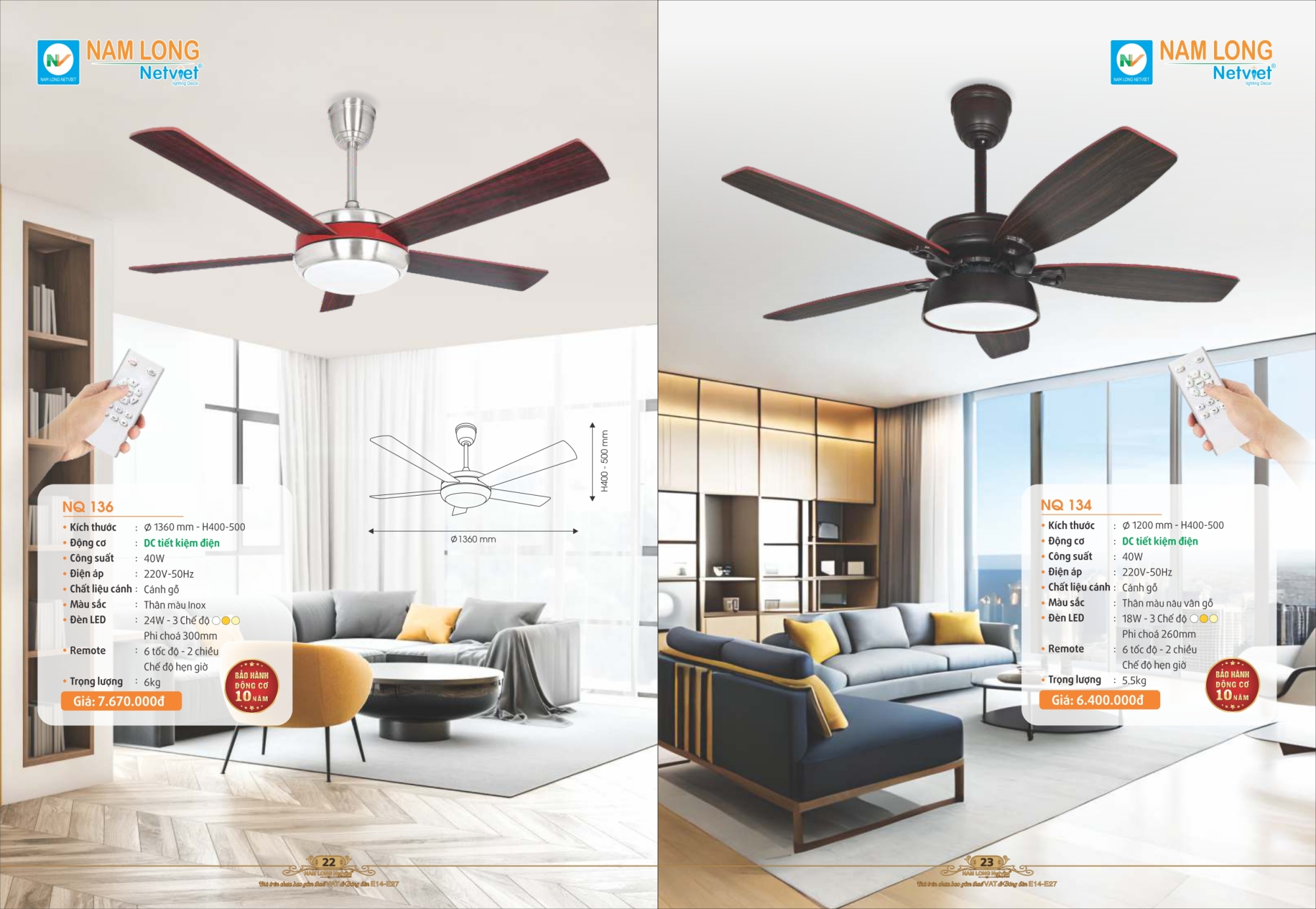 Bảng giá đèn trang trí Nam Long